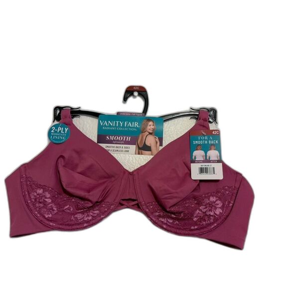 Vanity Fair Other - Vanity-fair Women's Pink and Purple Bra 42C